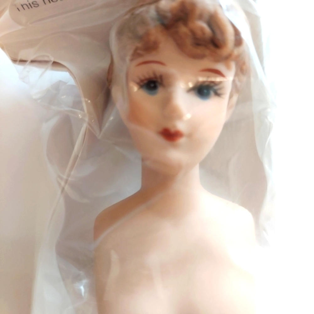 Vintage Porcelain Lady (Angel) & Hands Set 2 3/8" Brown Hair  by Mangelsen's NWT